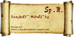 Szajkó Mihály névjegykártya